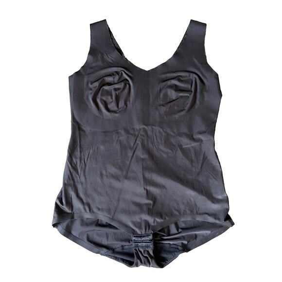 Bali Tops - Bali Sz 2XL Black Shaping Bodysuit Firm Control Built In Bra Seamless Sculpting